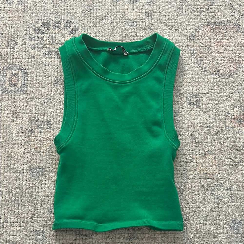 Zara Green Crop Tank Top